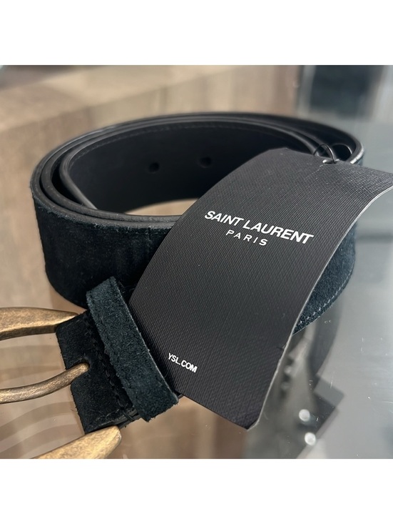 Saint Laurent Authentic Leather Black Belt EGC.609034.85.1119 Size 85” New w/Tag